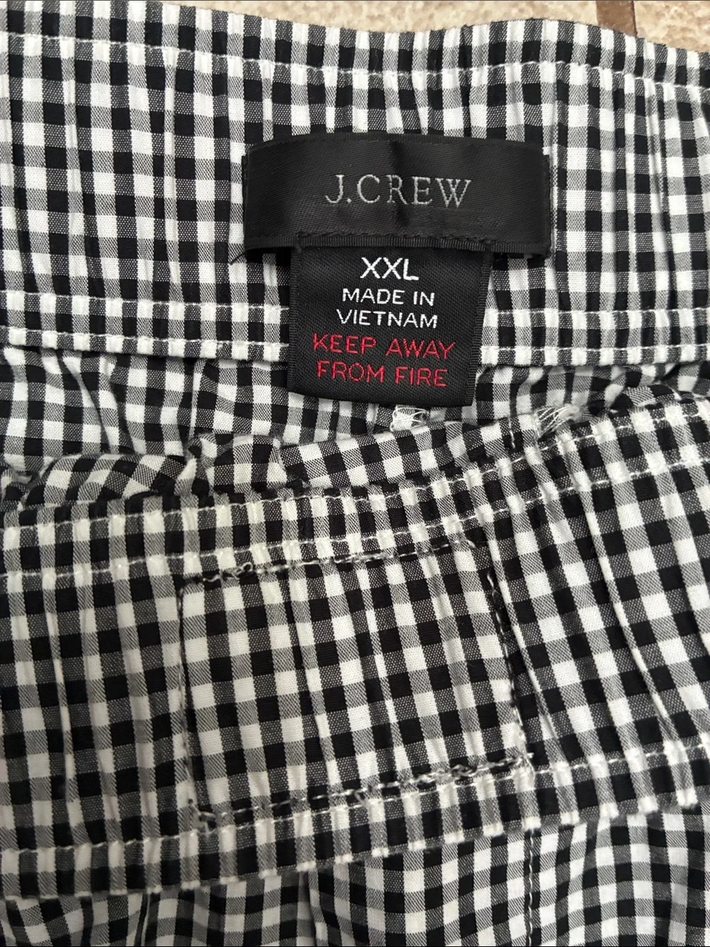 J. Crew Black and White Gingham Boxer Shorts
